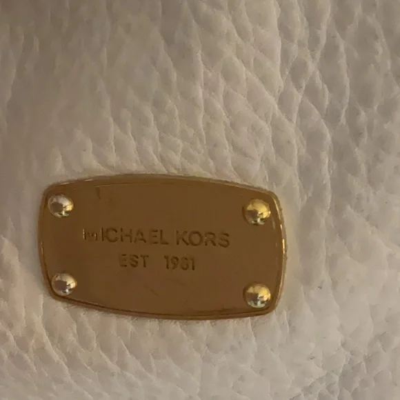 MICHAEL Michael Kors Bedford Large Leather Hobo Style Bag, White/Gold Tone - Picture 6 of 16